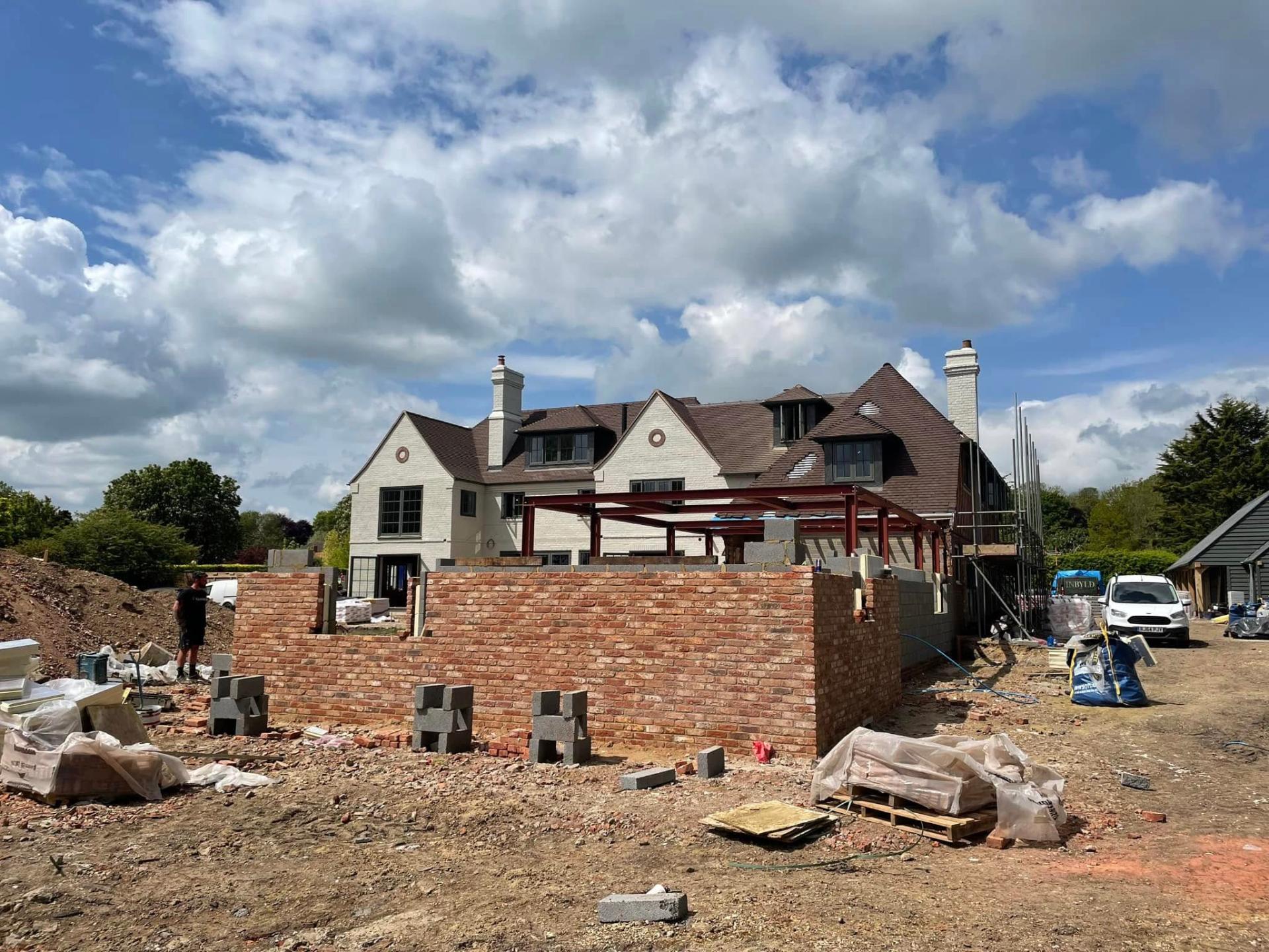 house extension under construction — Philbert Construction extensions project in Reading