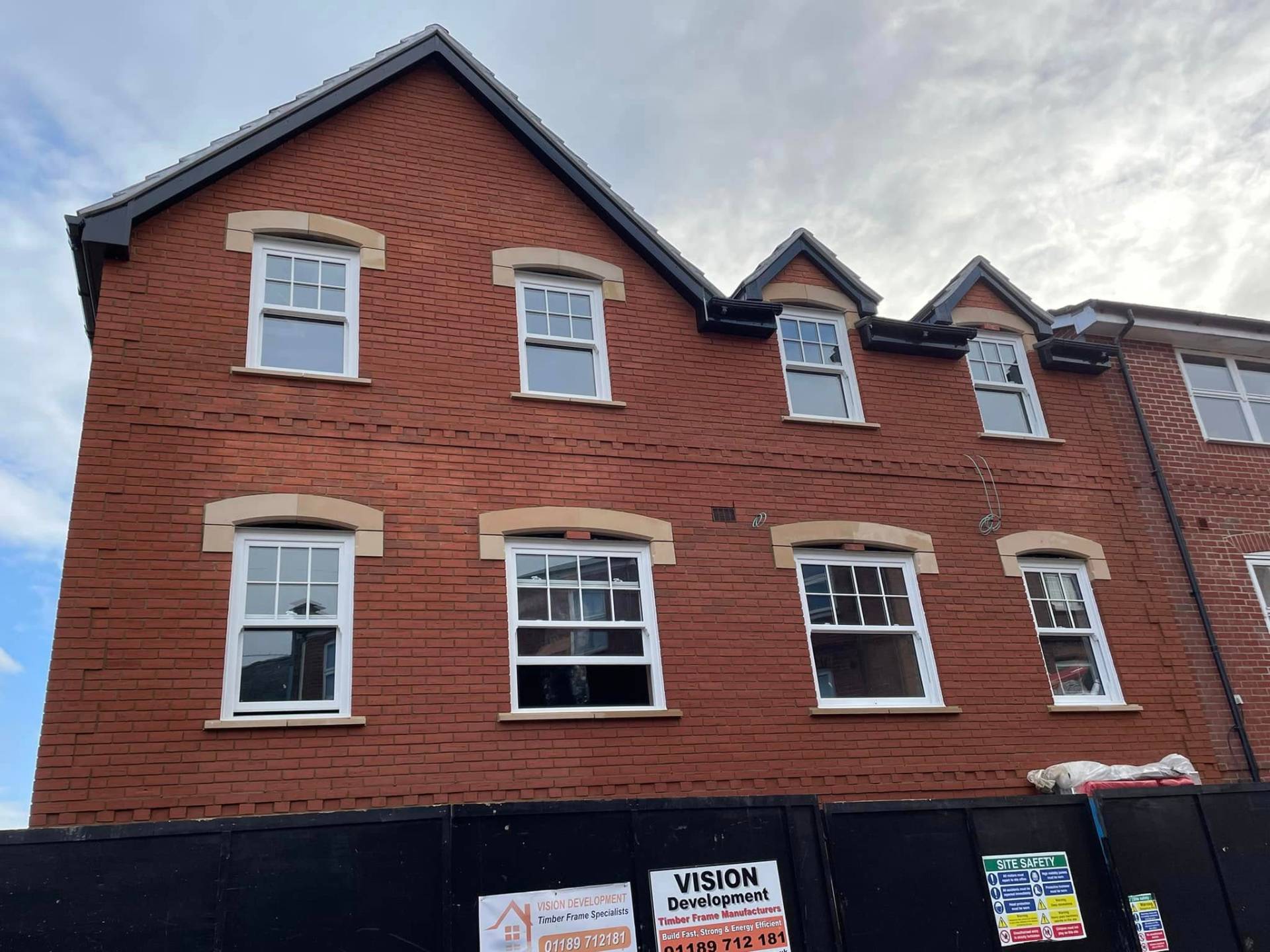 Philbert Construction extension build in progress — brickwork and insulation on a Berkshire site