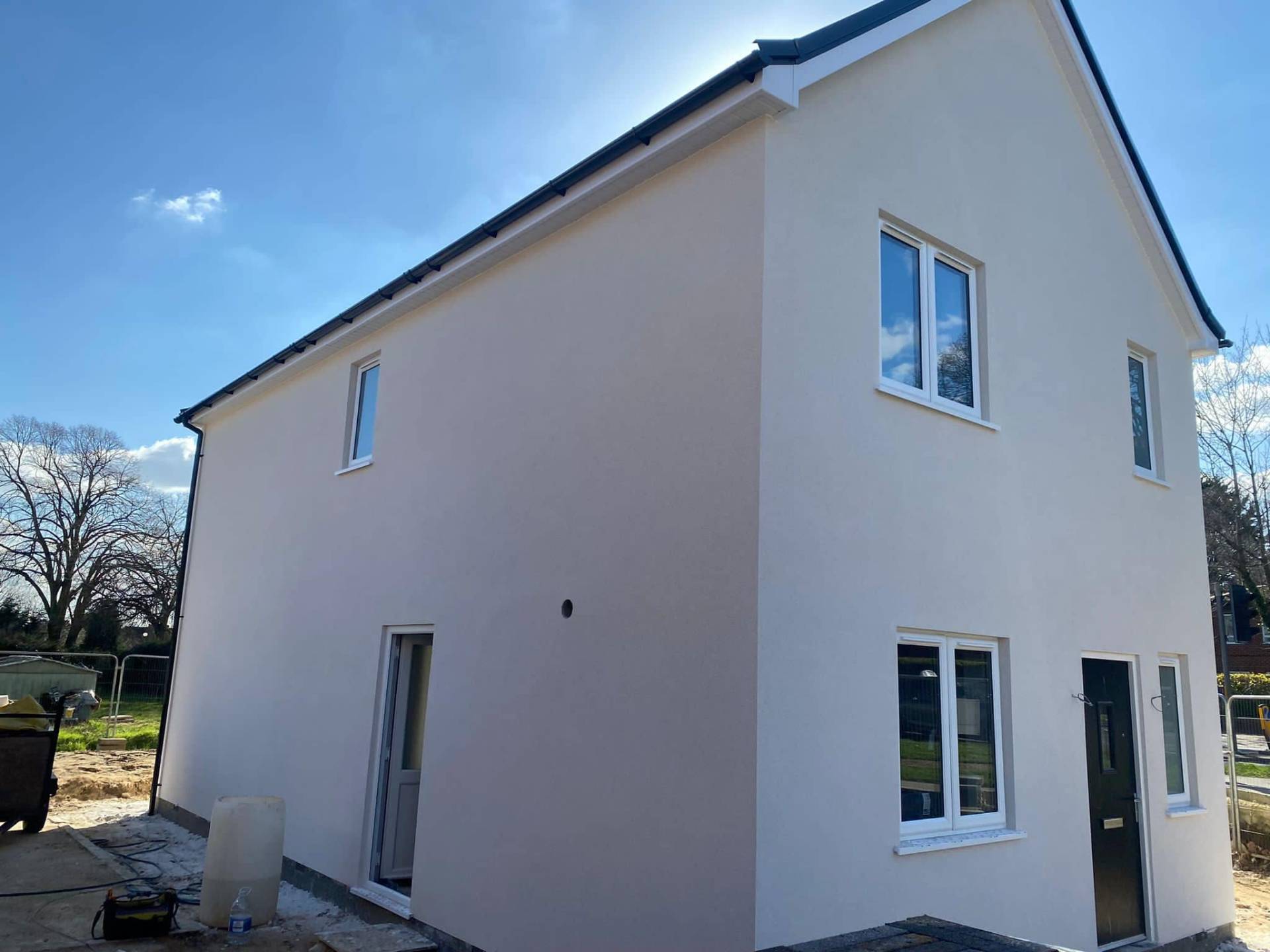 Newly built house, modern rendering.
